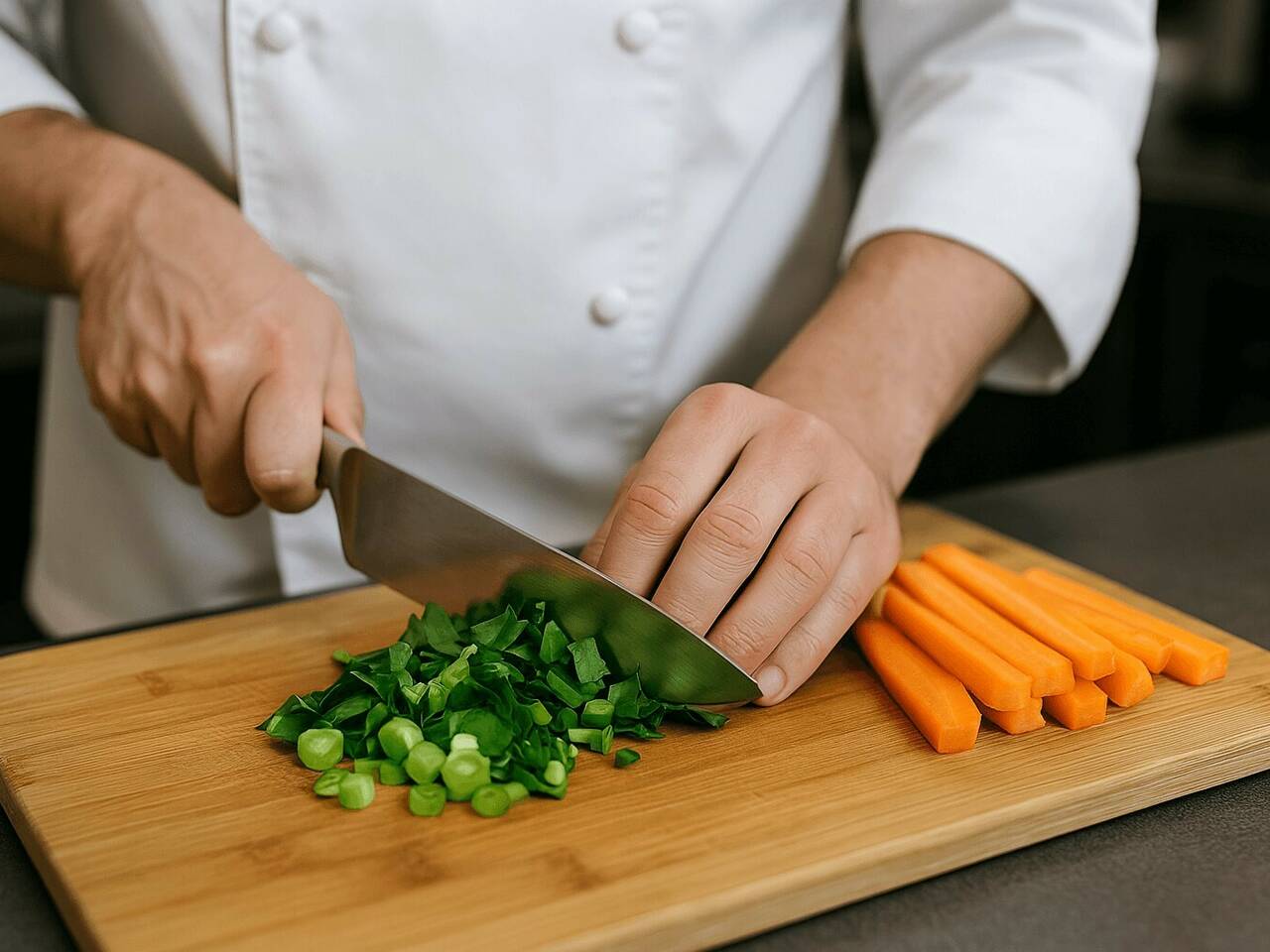 Chef chopping food